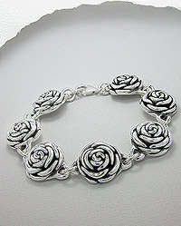Silver Rose Bracelet