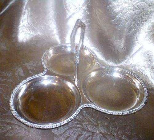 3 Section Plated Dish on Clawed feet