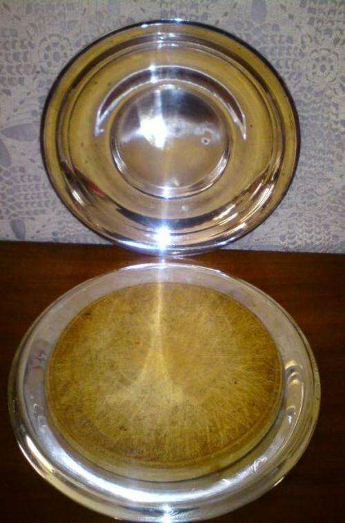 Silver Plated Cutting Board & Silver Plated Plate