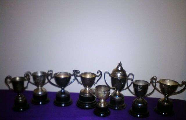 8 Silver Plated Egg Cup Size Trophies
