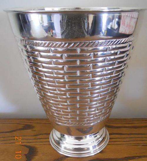 Tall Plated Modern Style Wine Cooler