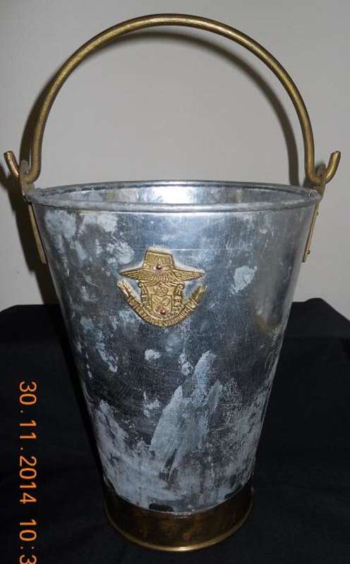 Galvanized  Bucket trimmed with Brass