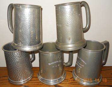 5 x Pewter Mugs - see all pics