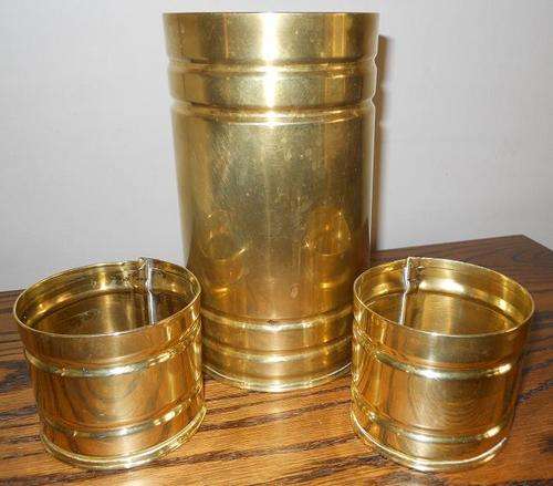 Trio of Brass Containers / Planters