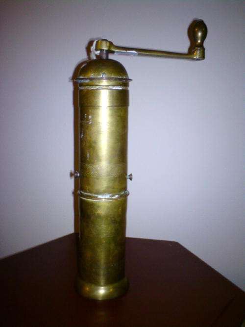 Vintage Antique Brass Coffee Hand Mill crank