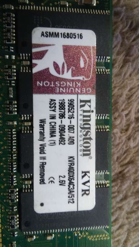 Kingston ddr400 512mb memory