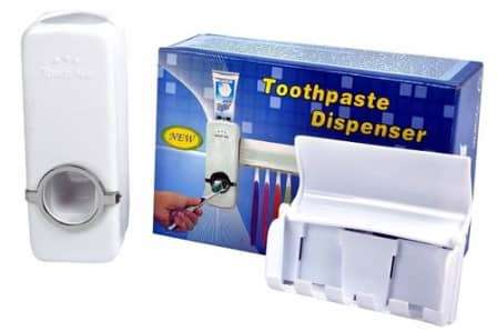 Toothpaste Dispenser with Toothbrush Holder