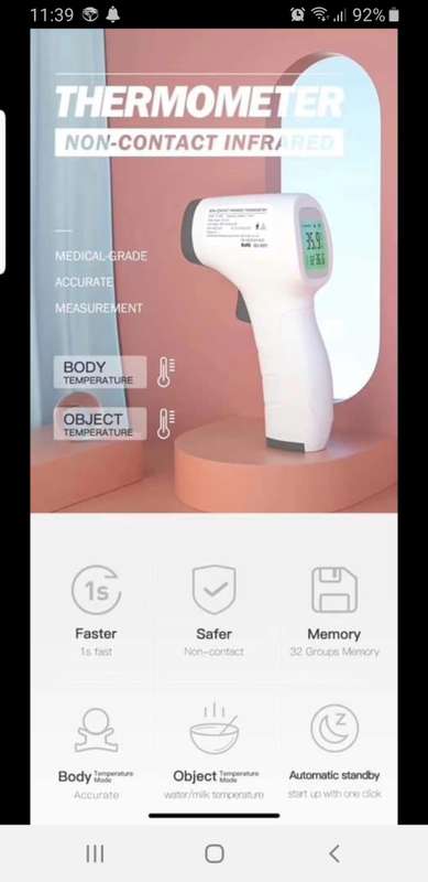 non contact infrared thermometer(medically certified) 2 days delivery