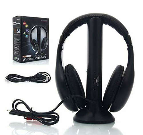 5 in 1 headset wireless headphones cordless RF Mic for PC TV DVD CD MP3 MP4