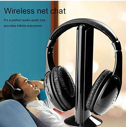 5 in 1 headset wireless headphones cordless RF Mic for PC TV DVD CD MP3 MP4
