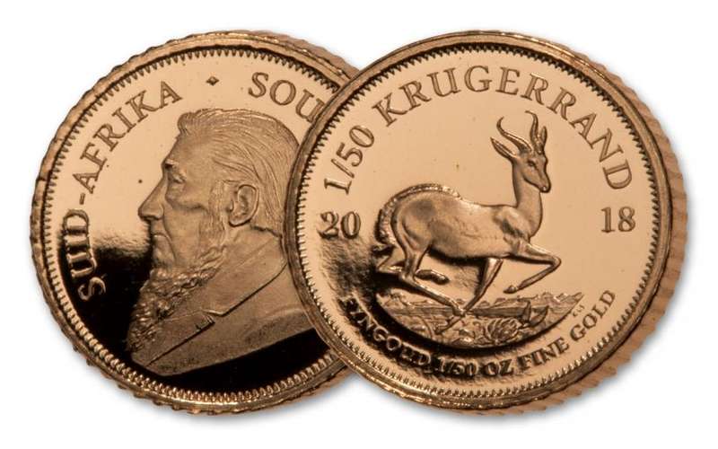 1/50 Oz Gold Krugerrand Coin 2018 Uncirculated with COA