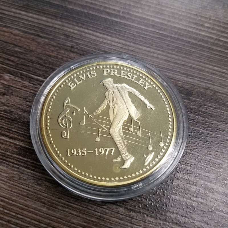Elvis Presley King of Rock n Roll 1935-1977 Gold Art Commemorative Coin (R1 Start)