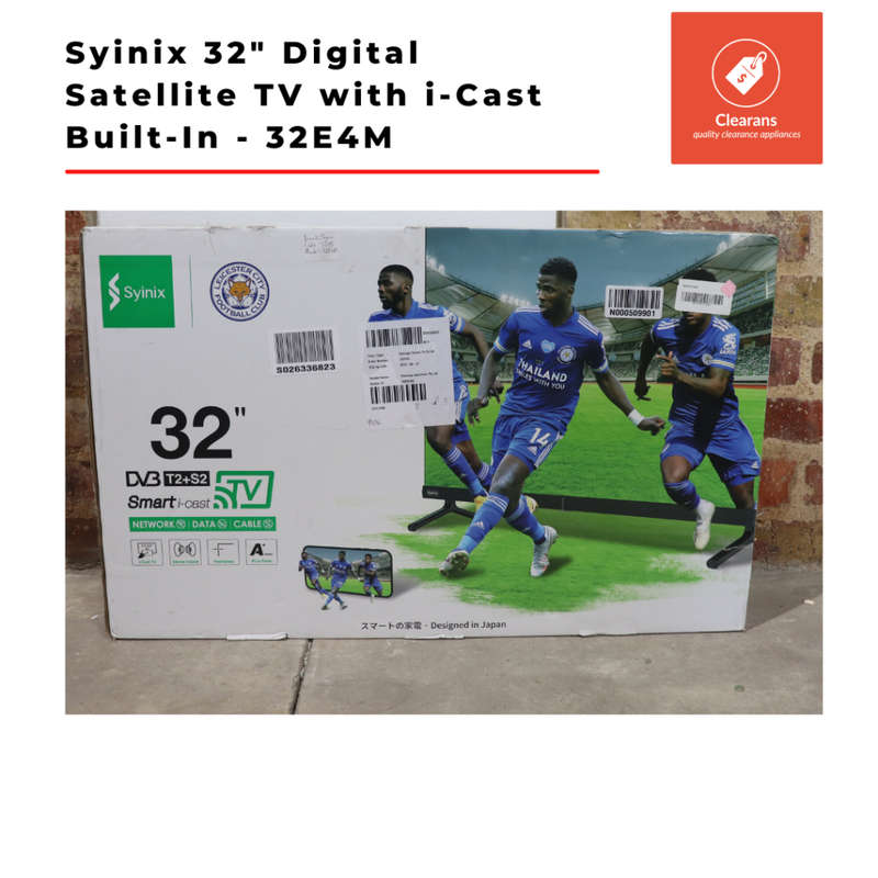 Syinix 32` Digital Satellite TV with i-Cast Built-In - 32E4M