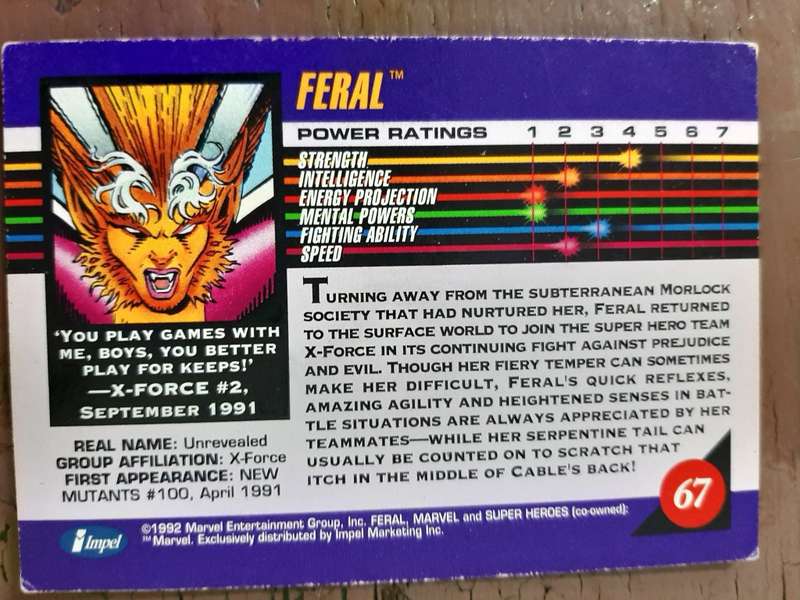 Marvel Super Heroes 67, Feral