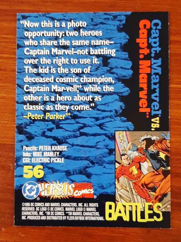 DC vs Marvel Battles 56, Capt Marvel/ Capt Marvel