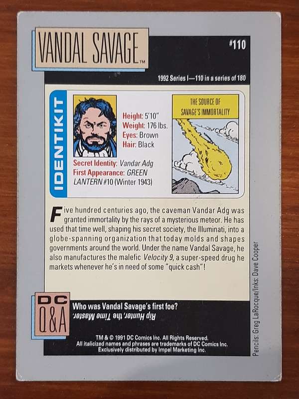 DC`s Earths Mightiest Villains 110, Vandal Savage