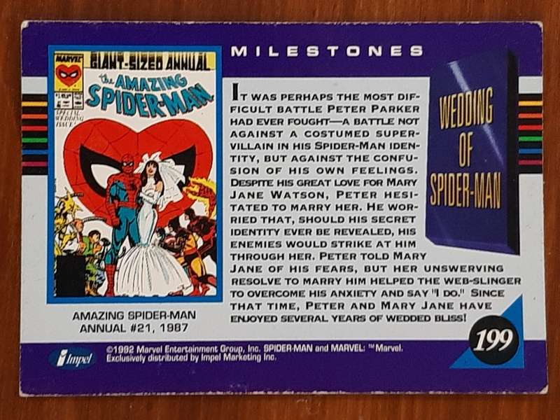 Marvel milestones 199, Wedding of Spider-man