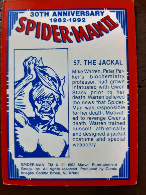 30th anniversary Spider-Man 2 #57, The Jackal