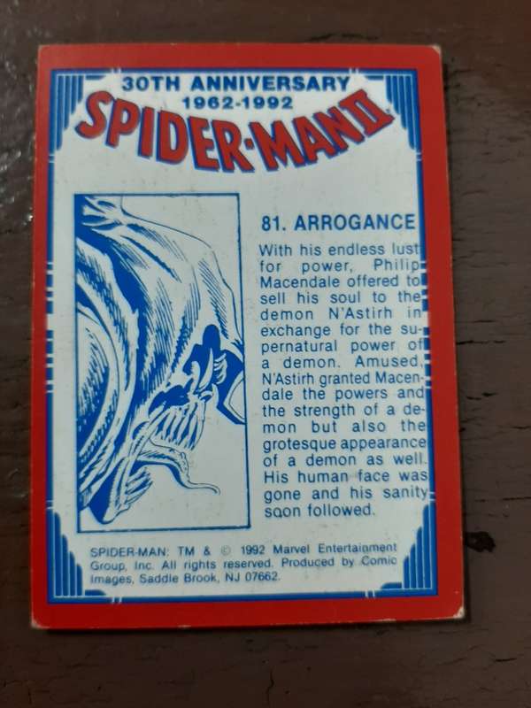 30th anniversary Spider-Man 2 #81, Arrogance