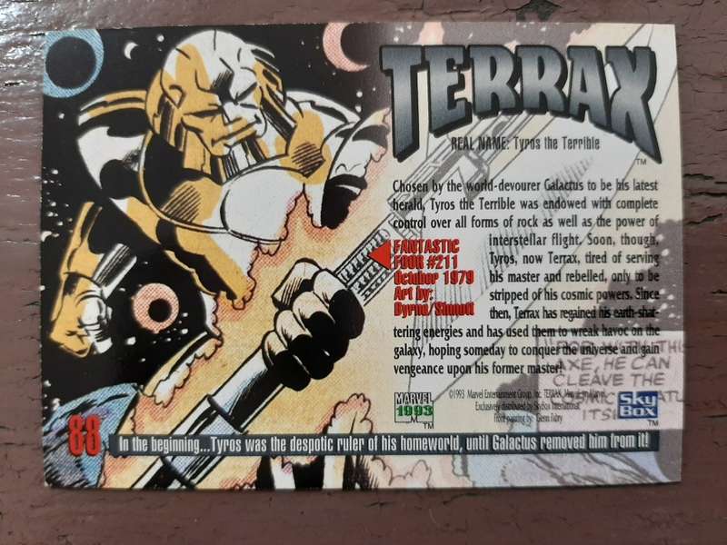 1993 Marvel Masterpieces #88, Terrax