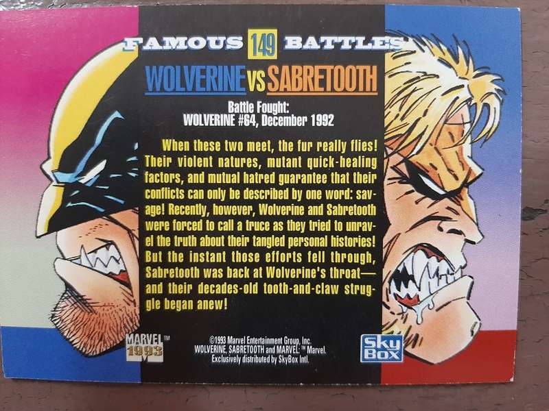 Marvel Famous Battles #149, Wolverine vs Sabertooth