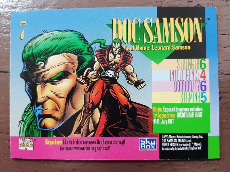 Marvel 1993 Super Heroes #7, Doc Samson