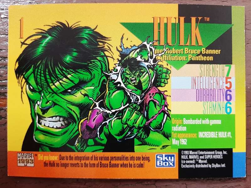 Marvel 1993 Super Heroes #1, Hulk