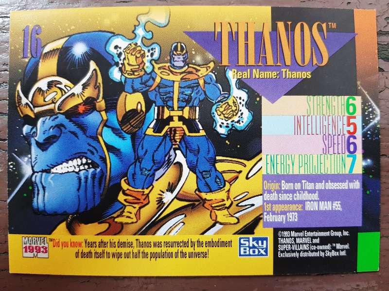 Marvel 1993 Super Villians #16, Thanos