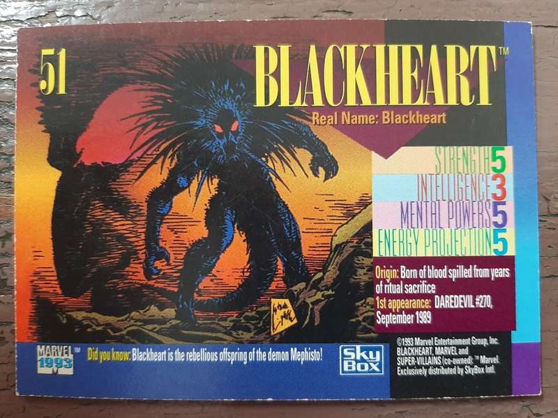 Marvel 1993 Super Villians #51, Blackheart