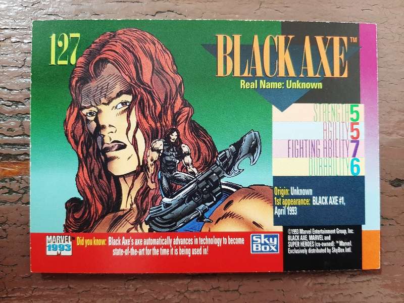 Marvels 1993 Rookies #127, Black Axe