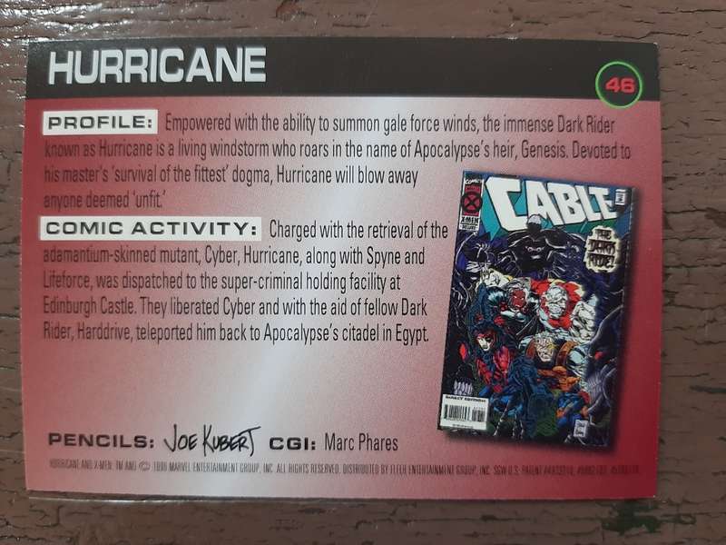 X-Men Fleer Dark Riders #46, Hurricane