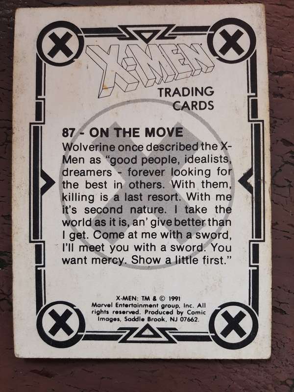 X-Men Trading Cards #87, On The Move