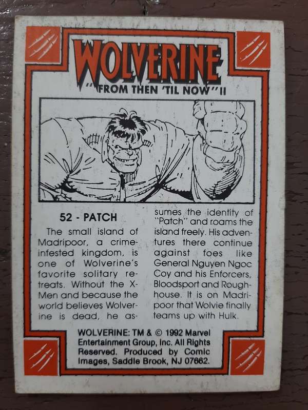 Wolverine `From then `til now` #52, Patch