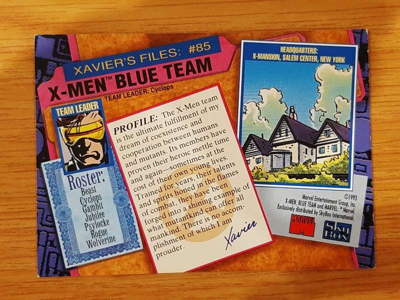 X-Men: Series 2 #85, X-Men Blue Team