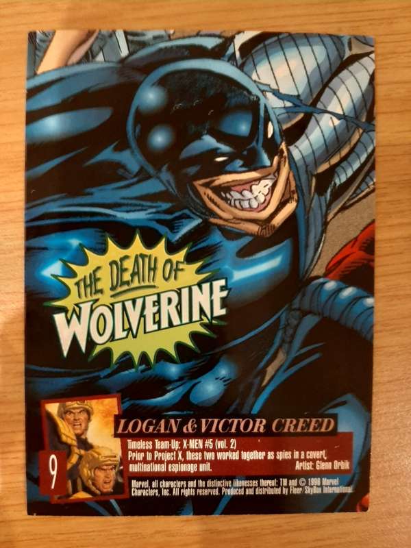 Fleer-Ultra X-Men Weapon X #9, Logan and Victor Creed
