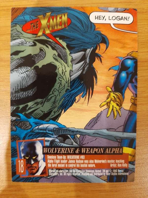 Fleer-Ultra X-Men Department H #18, Wolverine and Weapon Alpha