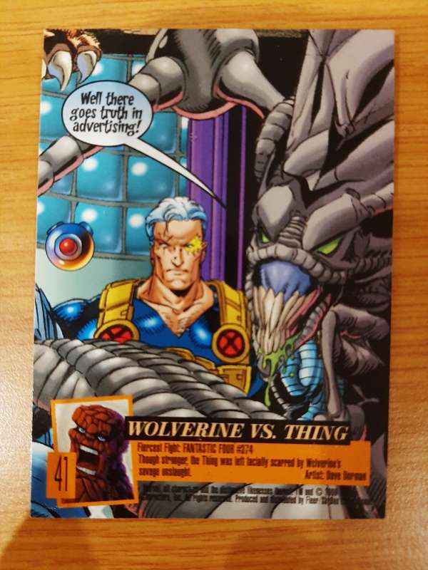 Fleer-Ultra X-Men Allies #41, Wolverine vs. Thing