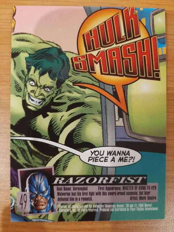 Fleer-Ultra X-Men Madripoor #49, Razorfest