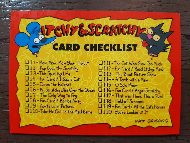 Itchy and Scratchy #60, Card Checklist
