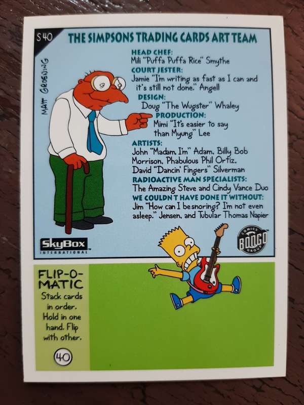 The Simpsons #40, Character Checklist