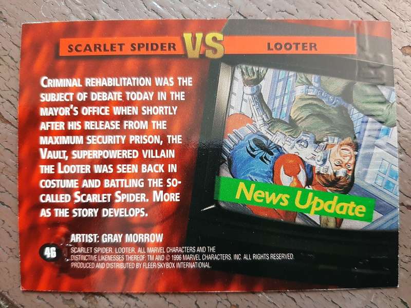 Spider-Man Premium `96 Red Rumbles #46, Scarlet Spider vs. Looter