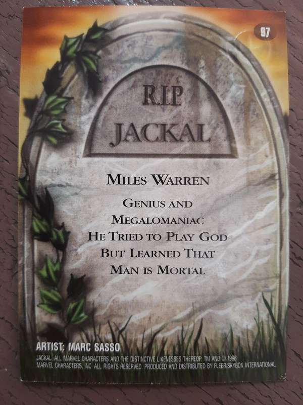 Spider-Man Premium `96 #95, R.I.P Jackal