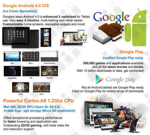 BLACK* 7 Inch Android 4.0 Tablet PC-3G-WIFI-Capacitive