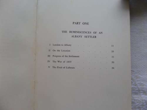 Reminiscenes of an ALBANY SETTLER  by Rev. Henry Hare Dugmore.