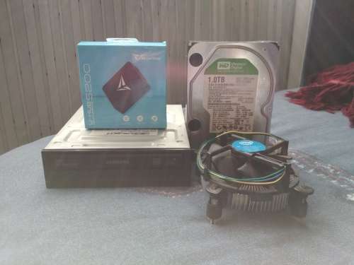 1TB HDD + DVD Drive + Intel HSF + USB Hub + 120mm Fan + 80mm Fan