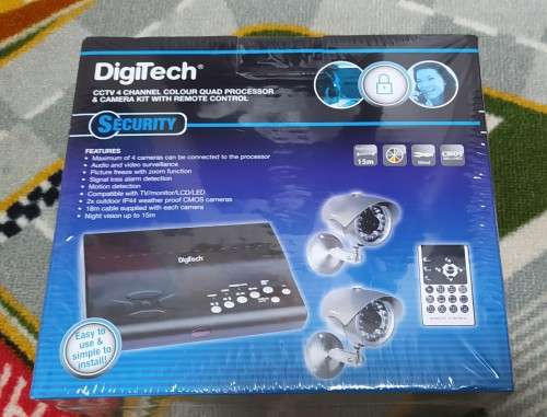 DigiTech 4 Channel CCTV Kit (Processor, 2 x Cameras, Cables, Remote Control, PSU)
