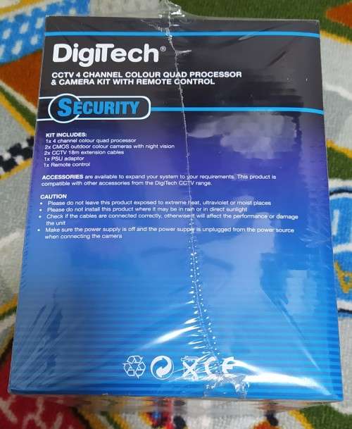 DigiTech 4 Channel CCTV Kit (Processor, 2 x Cameras, Cables, Remote Control, PSU)