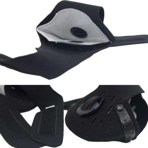 Neoprene Dual Valve Respirator Washable and Reusable - Black