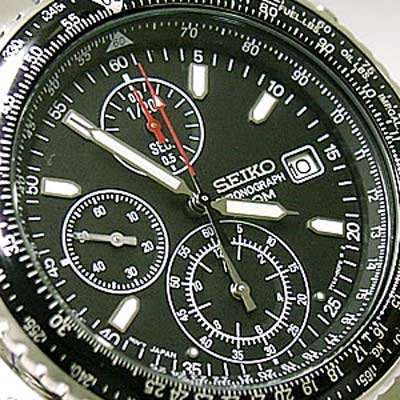 SEIKO AEROSPACE PILOT SLIDE RULE CHRONO WATCH NR SND253