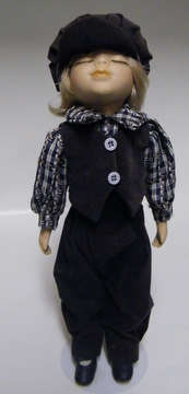 Porcelain Doll on Stand (42cm tall) - Good condition!